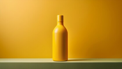 Yellow Bottle In Minimalist Style