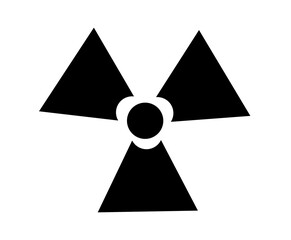 Black trefoil radiation warning symbol for global safety awareness, hazardous material signage, and nuclear protection protocols