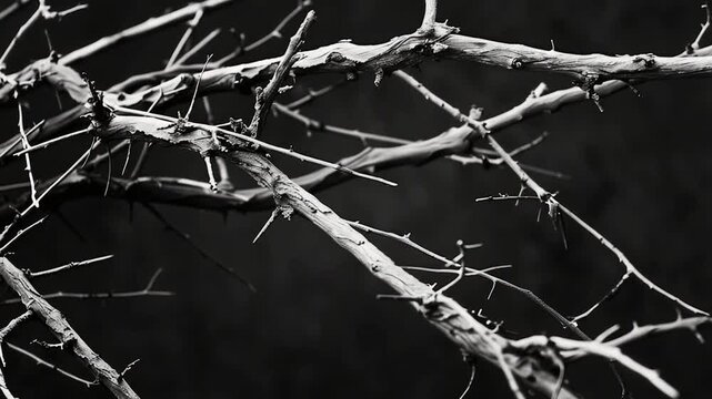 Video A close-up shot of a tree branch against a contrasting background, highlighting its unique shape and texture
