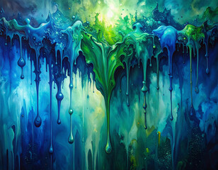 Abstract in Blues and Greens 10