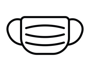 Simple Outline of a Face Mask for Health and Safety Awareness Illustrations