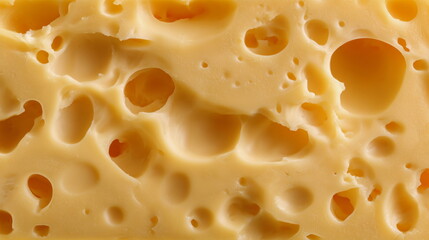 Cheese texture with holes close up natural dairy food background