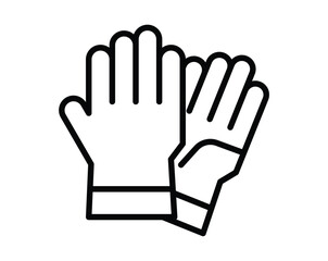 Black outline of two gloves representing cleaning and protection equipment