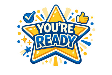 Motivational star design with positive affirmation and symbols