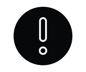 Bold Graphic Symbol of Exclamation Mark in Black and White Design