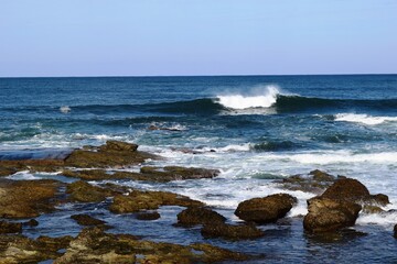 日本海の荒波 山形県庄内海岸