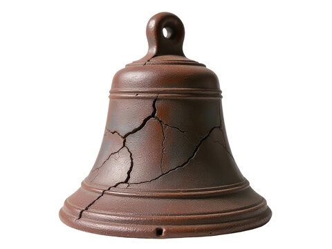 A close-up shot of a bell with a cracked surface