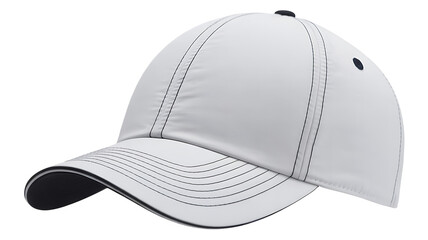 White plastic cap for fashion and sports essentials - transparent background png 
