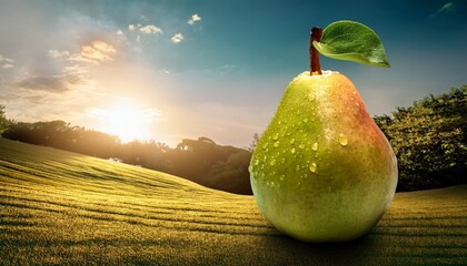 World Vegetarian Day With Fresh Pear Fruit Illustration