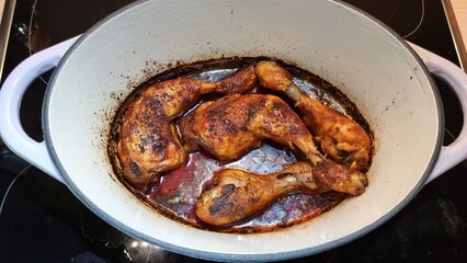 roasted chicken in a pan