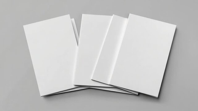 Video A stack of three blank white cards on a gray surface