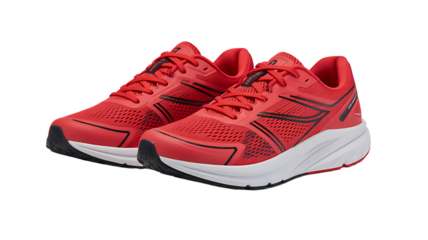 Pair of comfortable sports shoes isolated on transparent background 
