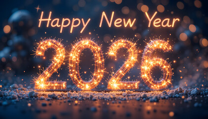 Happy New Year 2026 sparkler celebration