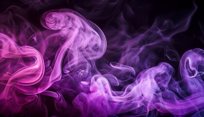 Fototapeta premium Mystical Purple Smoke On Dark Background Abstract Image Of Vibrant Purple And Pink Smoke Swirling Over A Dark Surface Suggesting Mystery Or Magic