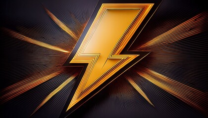 Stylized Comic Lightning Bolt With Bold Outline And Dynamic Zigzag Shape
