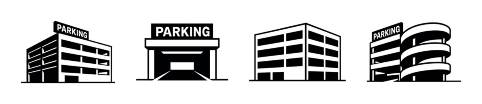 Parking garage vector illustration, flat vector, building, urban design