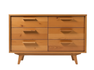 A traditional wooden chest of drawers with four storage compartments