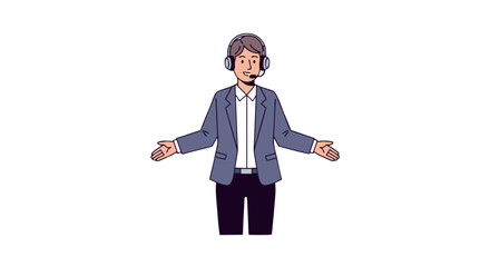 Customer Support Corporate Character Illustration