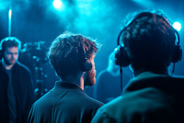 Musicians immersed in a vibrant sound experience during a performance