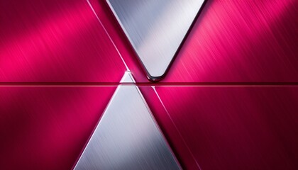 Polished Crimson And Chrome White Metallic Panel Background