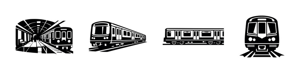 Subway train vector illustration, transportation and transit, flat vector style