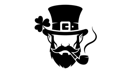 St. Patrick's Day Leprechaun Vector Illustration with Pipe and Hat