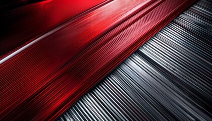 Dark Red And Silver Metallic Shiny Stripes Abstract Background