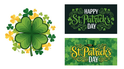 St. Patrick's Day Celebration Vector Illustration Set