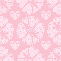 Seamless vector pattern with hearts. Valentines day background.