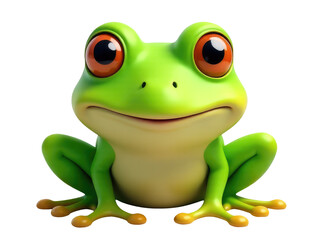 Obraz premium A small green frog sits on a white surface, ready to jump or explore