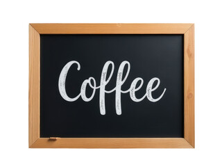 A simple blackboard with the word 'coffee' written on it, suitable for cafe or restaurant decor
