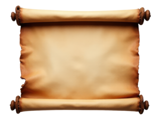 A rolled-up scroll on a white background, ideal for use in historical or educational contexts
