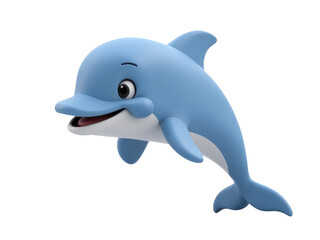 Obraz premium A cheerful cartoon dolphin with a bright smile