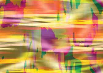 Full Seamless abstract watercolor stripe pattern. Layered paint wash print background with brush drips and bands. Fashion textile for women dress, scarf, wallpaper, surface design.