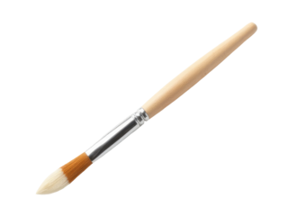 A close-up of a paint brush on a white background, suitable for art-related or crafting projects
