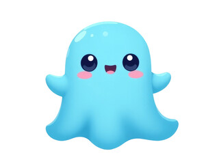 Obraz premium A mystical blue ghost with a bright pink nose and eyes, perfect for use in fantasy or magical themed designs