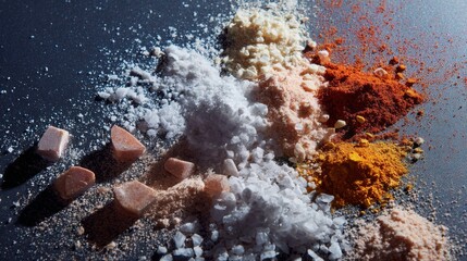 Explosion of colorful powder and capsules for supplement product photography and energetic health branding concept visuals