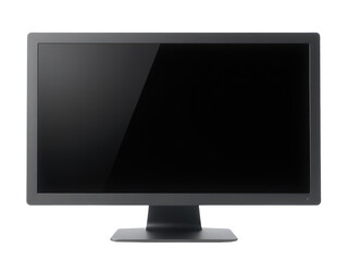 Fototapeta premium A close-up of a black computer monitor on a white background, perfect for tech-related designs and presentations