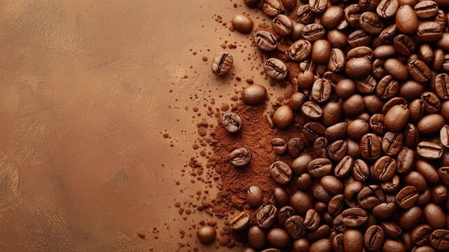 Video A stack of coffee beans on a table
