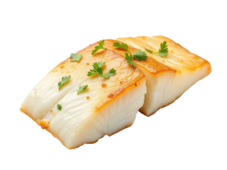 Fresh fish served with a sprinkle of parsley