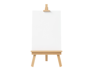 An artist's toolset with a blank canvas ready for creative expression