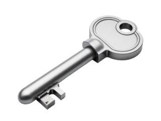 A metal key with a hole in the middle, suitable for various uses such as decoration or locking mechanisms