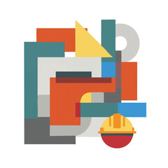 Geometric Shapes Construction Abstract Background Design.