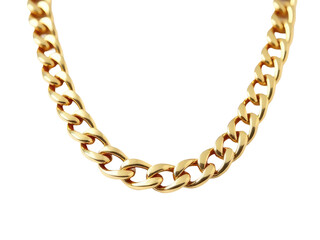 Obraz premium A simple gold chain necklace against a white background