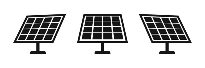 solar panel icon, renewable energy symbol vector illustration