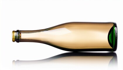 Empty Champagne Bottle Isolated On White Background