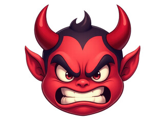 A demonic face with pointed horns, ideal for Halloween or horror-themed designs