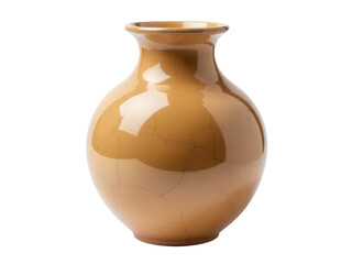 A decorative brown vase placed on a clean white surface, ideal for still life photography or product display