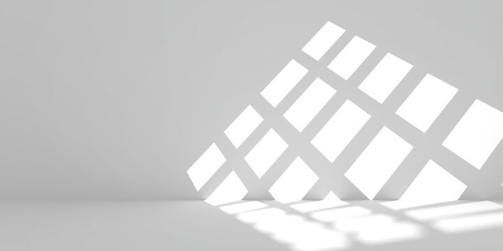 Window light and shadow overlay on wall, warm summer sunlight with depth of field