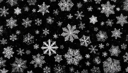 Snowfall Winter Heavy Snowflakes Overlay Texture Isolated Black Background